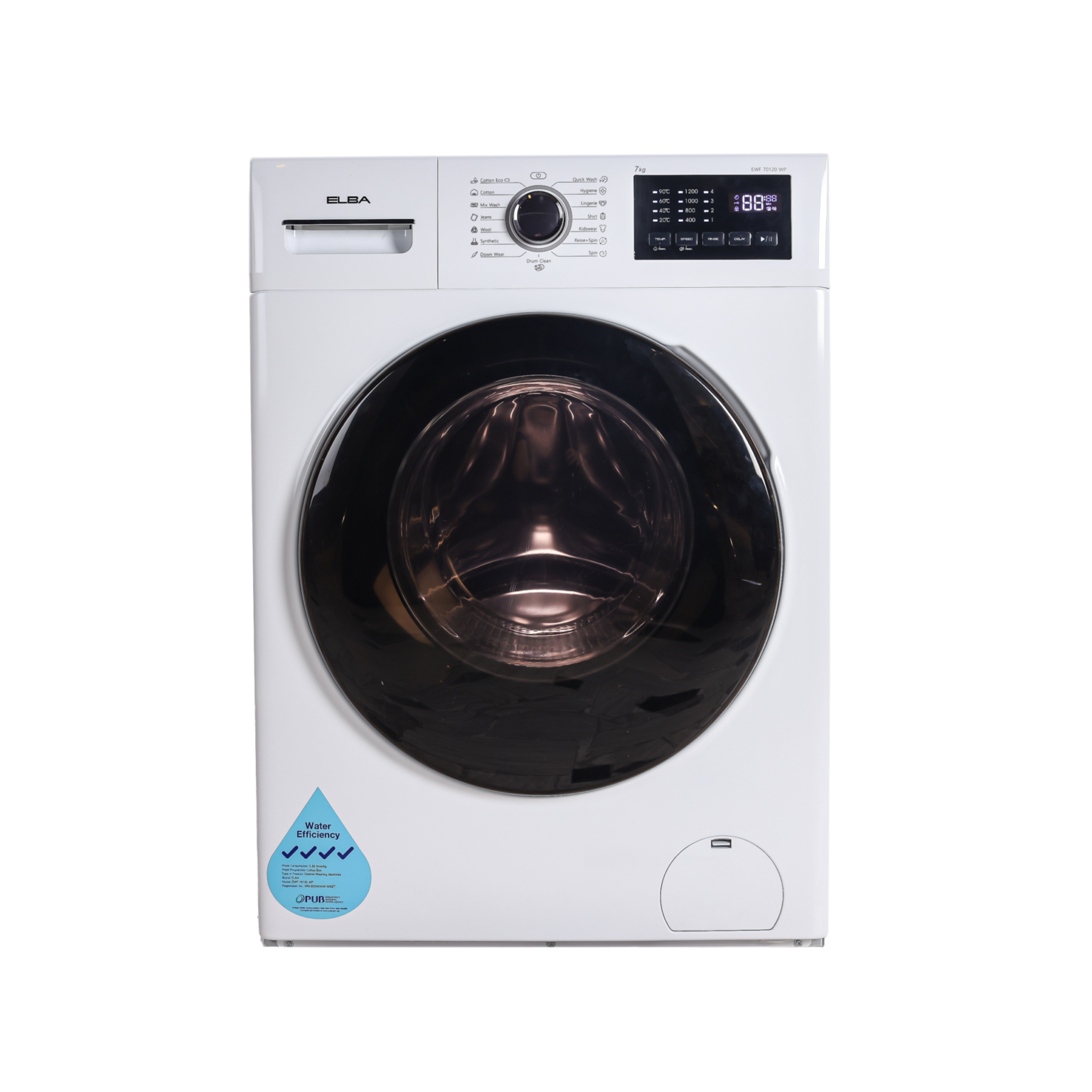 7kg Front Load Washing Machine – EWF 70120 WP | ELBA - SINGAPORE